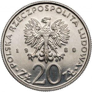Próba NIKIEL 20 złotych 1980 XXII Olimpiada - znicz