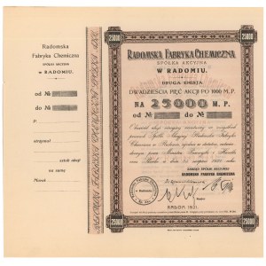 Radomska Fabryka Chemiczna, Em.2, 25x 1.000 mkp 1921 - blankiet