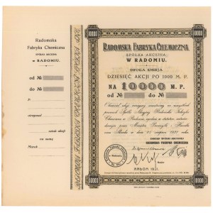 Radomska Fabryka Chemiczna, Em.2, 10x 1.000 mkp 1921 - blankiet
