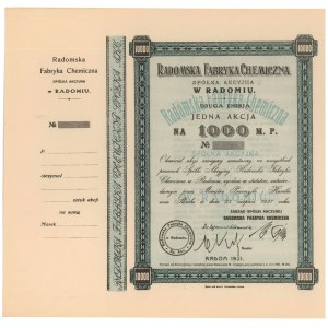 Radomska Fabryka Chemiczna, Em.2, 1.000 mkp 1921 - blankiet