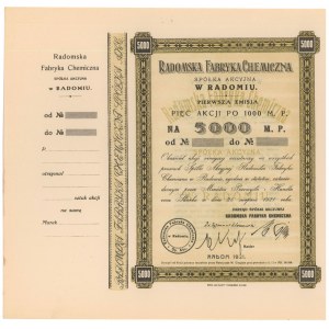 Radomska Fabryka Chemiczna, Em.1, 5x 1.000 mkp 1921 - blankiet