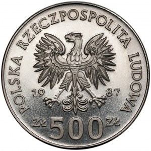 Próba NIKIEL 500 złotych 1987 ME w Piłce Nożnej