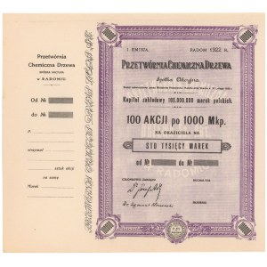Przetwórnia Chemiczna Drzewa, Em.1, 100x 1.000 mkp 1922 - blankiet