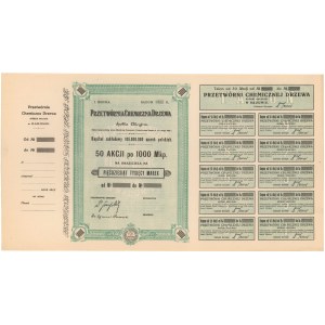 Przetwórnia Chemiczna Drzewa, Em.1, 50x 1.000 mkp 1922 - blankiet