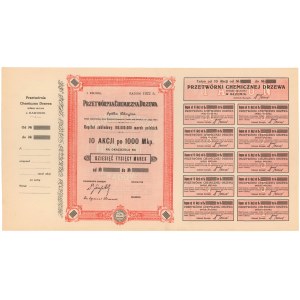 Przetwórnia Chemiczna Drzewa, Em.1, 10x 1.000 mkp 1922 - blankiet
