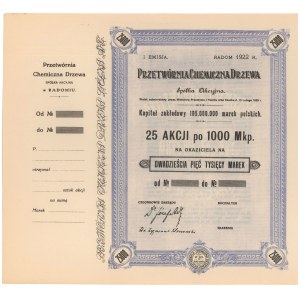 Przetwórnia Chemiczna Drzewa, Em.1, 25x 1.000 mkp 1922 - blankiet