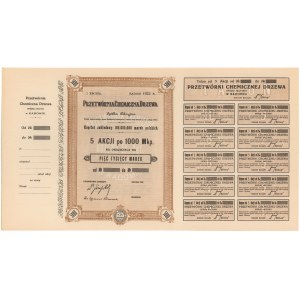 Przetwórnia Chemiczna Drzewa, Em.1, 5x 1.000 mkp 1922 - blankiet