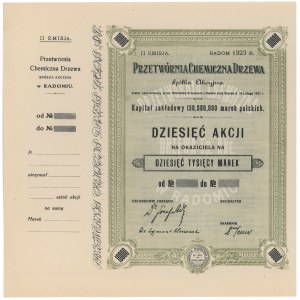 Przetwórnia Chemiczna Drzewa, Em.2, 10x 1.000 mkp 1923 - blankiet