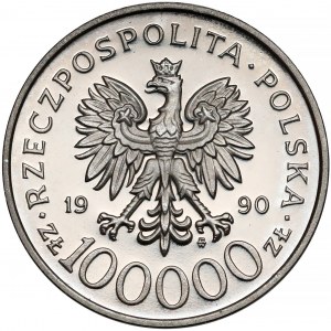 Próba NIKIEL 100.000 złotych 1990 Solidarność