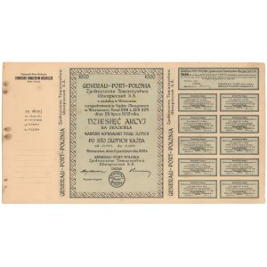 Generali-Port-Polonia Zjednoczone Towarzystwa Ubezpieczeń, 10x 100 zł 1938