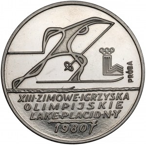Próba NIKIEL 200 złotych 1980 Lake Placid - narciarz - ze zniczem