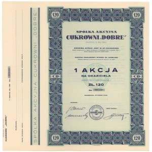 Spółka Akc. Cukrowni Dobre, 120 zł 1938