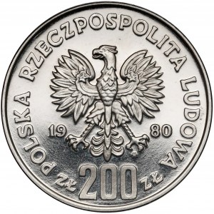 Próba NIKIEL 200 złotych 1980 Bolesław I Chrobry - półpostać