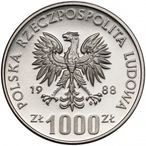 Próba NIKIEL 1.000 złotych 1988 Jadwiga