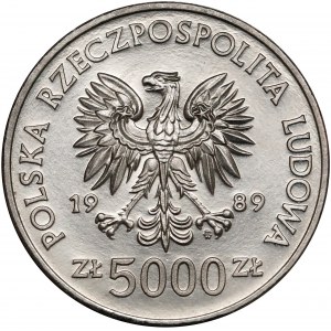 Próba NIKIEL 5.000 złotych 1989 Władysław II Jagiełło - półpostać