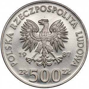 Próba NIKIEL 500 złotych 1987 Kazimierz III Wielki