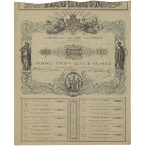 Powstanie Styczniowe, Pożyczka Ogólna Narodowa, Obligacja na 10.000 złotych 1863