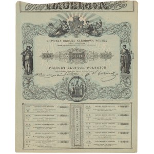 Powstanie Styczniowe, Pożyczka Ogólna Narodowa, Obligacja na 500 złotych 1863