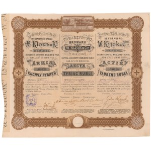 Towarzystwo Browaru W. KIJOK & CIE w Warszawie, 1.000 rubli 1889
