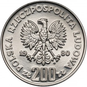 Próba NIKIEL 200 złotych 1980 Lake Placid - skoczek - ze zniczem