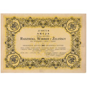 Radziwiłł, Wimmer i Żeleńscy Sp. Akc. dla Wyrobów z Gliny i Piasku, 20 zł 1928