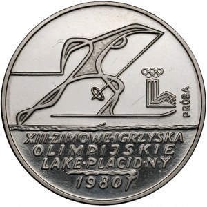 Próba NIKIEL 200 złotych 1980 Lake Placid - narciarz - ze zniczem