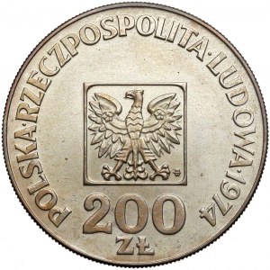 Próba SREBRO 200 złotych 1974 XXX lat PRL - nakład 24 szt.