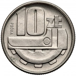 Próba NIKIEL 10 złotych 1960 Klucz i koło zębate