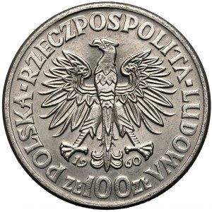 Próba NIKIEL 100 złotych 1960 Mieszko... głowy duże - nominał pod orłem