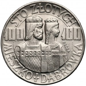 Próba NIKIEL 100 złotych 1966 Mieszko... półpostacie