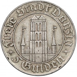 Wolne Miasto Gdańsk, 5 guldenów 1932 Kościół