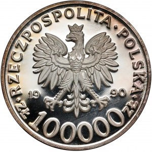 100.000 złotych 1990 Solidarność odm. D - LUSTRZANE