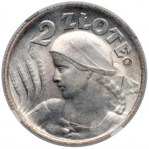 Kobieta i kłosy 2 złote 1924 - literka H - z PUNCĄ