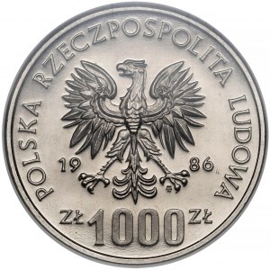 Próba NIKIEL 1.000 złotych 1986 MŚ w Piłce Nożnej Meksyk 