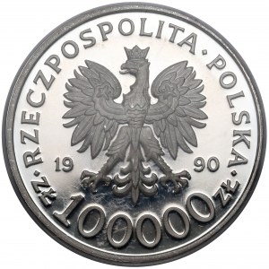 100.000 złotych 1990 Solidarność odm. D - LUSTRZANE