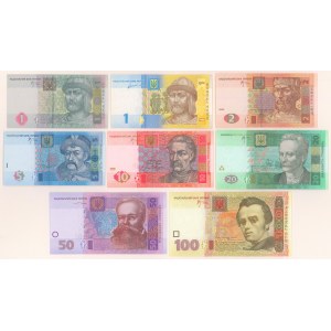 Ukraina, 1-100 hryven 2004-2011 (8szt)