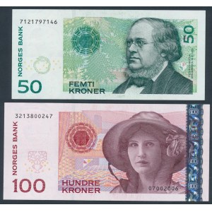 Norwegia, 50 kroner 2005 i 100 kroner 2006 (2szt)