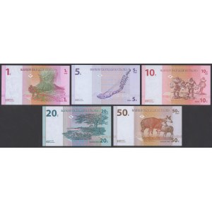 Congo, 1-50 Centimes 1997 (5pcs)
