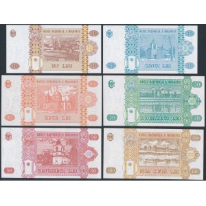 Moldova, 1-100 Lei 1994-2010 (6pcs)