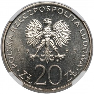 Próba MIEDZIONIKIEL 20 złotych 1980 Łódź 1905