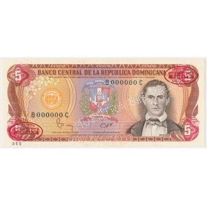Dominikana, 5 pesos oro 1984 SPECIMEN - No. 355