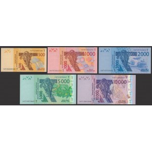 Afryka Zachodnia (Togo), 500-10.000 francs 2014-2016 (5szt)