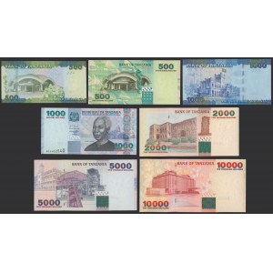 Tanzania, 500-10.000 shiling (2003-10) - zestaw (7szt)