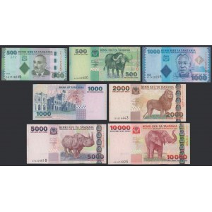 Tanzania, 500-10.000 shiling (2003-10) - zestaw (7szt)