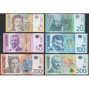 Serbia, 10-500 Dinara 2011-2012 - set (6pcs)