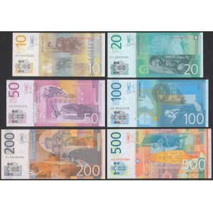 Serbia, 10-500 Dinara 2011-2012 - set (6pcs)