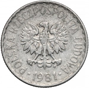 Destrukt 1 złoty 1981 - odwrotka