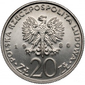 Próba NIKIEL 20 złotych 1980 XXII Olimpiada - znicz