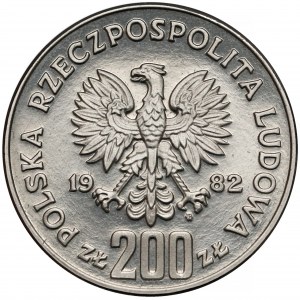 Próba NIKIEL 200 złotych 1982 MŚ Hiszpania - z España - w prawo