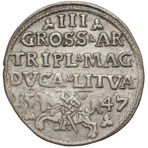 Zygmunt II August, Trojak Wilno 1547 - bardzo rzadki